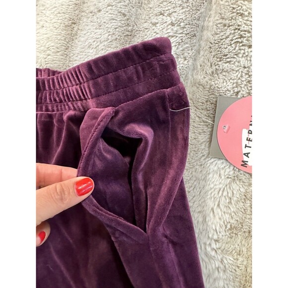 Lark + Grey Maternity Burgundy Sweat Pants Size Small - Picture 5 of 9